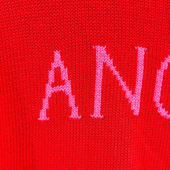 NWT Victoria’s Secret Red Knit Y2K Romantic Graphic Angel Sweater - Picture 3 of 8